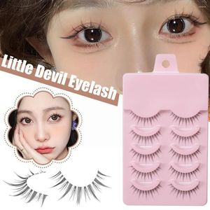 Cílios falsos pequenos cílios do diabo cílio cuplay lash lolita extensão maquiagem de fada japonesa 5pairs diary oly k4f9