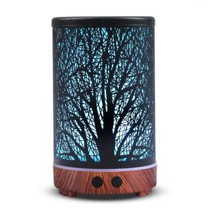 Doftlampor Creative Art Tree Shadow Seven-Color LED Lamp Essential Oil Air Arom Diffuser Small Home Desktop Decoration