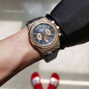 Luxury Mens Mechanical Watch Rose Gold Blue Face Timing 26331or D315CR. 01 Swiss Es Brand Wristwatch