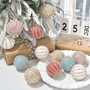 Украшение на вечеринке Рождественская елка висят цветные шарики 8 см Золотой праздник украсить украшения