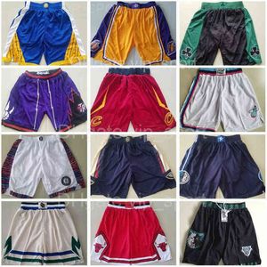 Running Shorts Men Sport Shorts Team Basketball Wear Without Pocket Short Sweatpants Pant Bck White Red Blue Stitched Size S M L XL XXL High Quality
