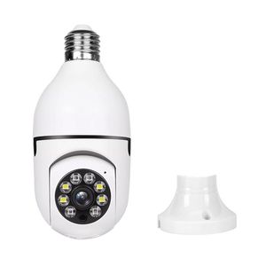 WirelessWiFi 1080P Security Camera for Home Surveillance Screw into E27 Light Bulb Socket Spotlight Color Night Vision HD Two-Way Talk Motion Alarm PTZ 360 Degree