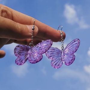 60Pair Transparent hartsfjäril Charms Big uttalande Drop örhängen för kvinnor flickor söta animiella hängande örhängen grossist smycken gåvor