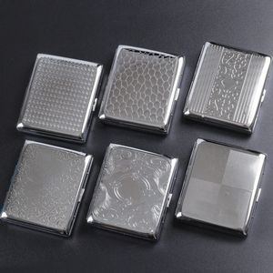 Metall Portable Dry Herb Tobacco Cigarette Case Holder Flera stilar Mönster Lagring Omslag Box Innovativa stashfodral Skyddsskalrökning