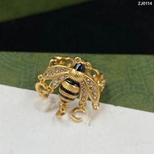 Designer Two G Band Rings Sterling Silver Garden Bee Ring Fashion Celebrity Favorite Style Men and Women Party Compromment Jewelry