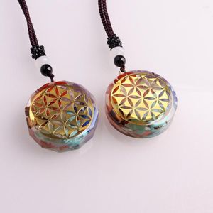 Pendant Necklaces Wholesale 6pcs/lot Arrival Orgone Energy Necklace Resin Natural Stone Generator Chakra Protection Pendulum