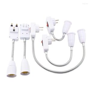 Lamphållare EU/Storbritannien Plug Flexible Extend E27 Glödlampförlängningskonverterare Adapter Vägguttag Bashållare 23CM-53CM P1