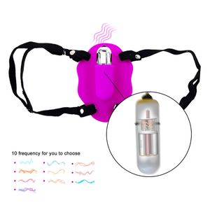 Massaggiatore giocattolo del sesso Batteria a bottone in silicone 10 Frequentie Vibratori a farfalla Stimolatore del clitoride a rumore zero G Spot Sex Toys Vibratori per le donne