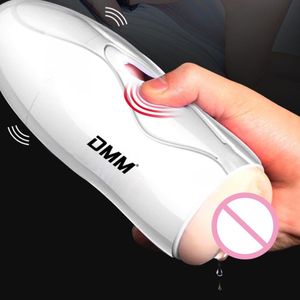 Sex toy massagers DMM Portable Double Hole Pussy Male Masturbator Soft TPE Oral Vaginal Vibrator Masturbation Cup Real Vagina Sex Toys for Men