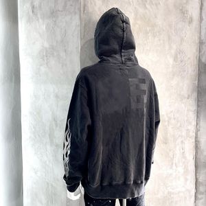 Autumn Men hoodies för designer Hip Hop Flame Print tvättad vintage trendig hoodie lös tröja