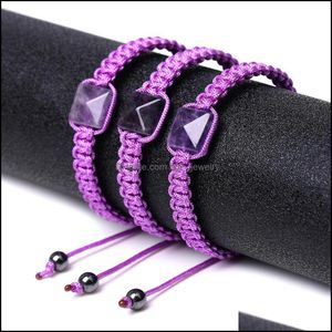 Fili di perline Donne Fili Guarigione Piramide di cristallo Perline Braccialetti dell'amicizia Reiki Energia positiva Pietra preziosa Bracciale C Dhseller2010 Dhw5N