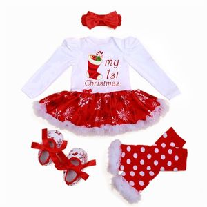 Roupas de vestu￡rio Primeiro Natal nascido beb￪ figurmume romance roupas de beb￪ vestido de flocos de flago de meninas roupas infantis vestidos infantis 220905