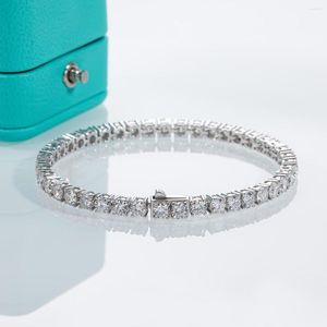 Collares colgantes anujewel 11.7-14.4cttw 4 mm d color moissanite diamond tenis pulsera a mano 925 pulseras de boda de plata esterlina para