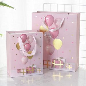 Confezione regalo Piuma colorata Ripple Sacchetto di carta Biscotto Caramella Festa Matrimonio San Valentino Cioccolato Packagin Borse SN3504