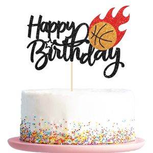 Other Festive Party Supplies L Happy Birthday Cake Topper Burning Basketball Sign Sports Theme Boys / Pe Students Players Deco Soif Amu8Q
