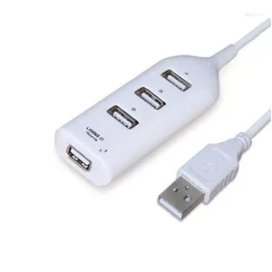 2.0 Hub USB Hi-Speed ​​4-Port Splitter Adaptador Branco Acessórios para computadores Notebooks