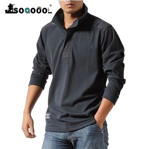 Camisas casuais de solool de polos masculinos homens outono de outono de mangas compridas camisas táticas de grande tamanho de tamanho comercial de lazer masculino pólo 220905