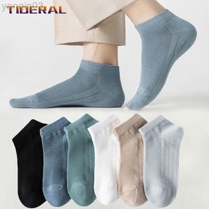 Athletic Socks 5 Pairs Mannen Katoen Mesh Sokjes Zomer Dunne Mode Ademend Short Sokken Man Comfortabele Effen Color Toevallige Mannelijke Sok New L220905