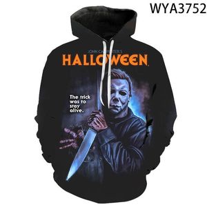 Herren Hoodies Frühling Herbst Halloween Horror Michael Myers 3D Gedruckt Männer Frauen Kinder Sweatshirts Junge Mädchen Kinder Pullover