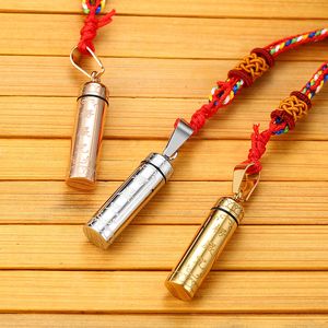 Pingentes De Armazenamento venda por atacado-Colar de moda budista shurangama mantra sânscrito pingente de pingente de cilindro aberto urna de armazenamento de amuleto de amuleto jóias religiosas jóias religiosas