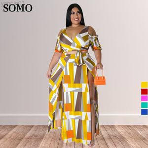 Tute taglie forti da donna Abbigliamento estivo Oversize Sexy Off spalla Outifts 2022 Crop Top Plus Size Gonna a due pezzi Set Dropshipping all'ingrosso L220905