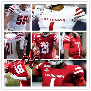 American College Football Wear 2021 College Louisiana Ragin' Cajuns Football Jerseys Ferrod Gardner Dontae Fleming Asjlin Washington Lorenzo