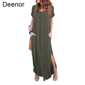 Casual Dresses Plus Size 5XL Sexy Women Dress Summer Solid Casual Short Sleeve Maxi Dress For Women Long Dress Lady Dresses 220826