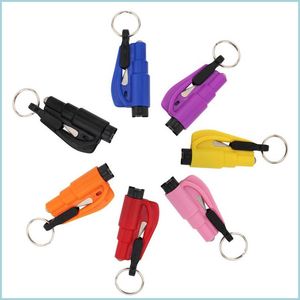 Cell Phone Straps Charms Cell Phone Straps Car Safety Hammer Spring Type Escape Window Breaker Punch Seat Belt Cutter Drop Delivery Dhsx4