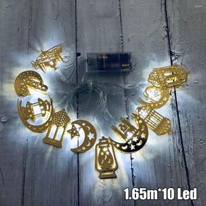 Party Decoration 1.65m Eid Mubarak String Fairy Lights 10 LED Moon Star Lamp Ramadan Decor Lighting