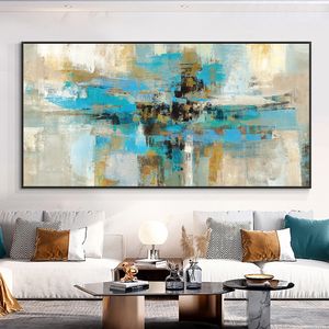 Canvas Painting Abstract Blue Scandinavian Posters and Prints Nordic Modern Wall Art Picture for Living Room Decor