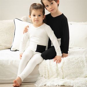 Roupas conjuntos de meninos e meninas pijamas de ver￣o definido para roupas de casa el￡stica macia, roupas infantis 220905