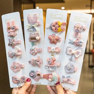 5Pcs/Set Hair Accessories Cartoon Animals Baby Girls Hair Clips Cute Bows Flower Kids Hairpins Barrettes 20220905 E3