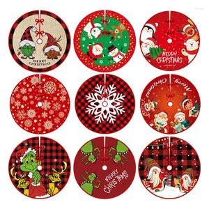 Juldekorationer 90 cm tr￤dkjol Creative Printed Bottom Decor for Home Xmas Ornamente Happy Year 2023