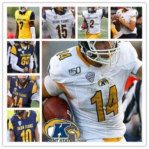 American College Football Wear 2021 NCAA College Kent State Golden Flashes Football Jersey Woody Barrett C.J. Holmes Tony Butler Dustin Crum