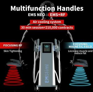 Ny ankomst EMSLIM RF Machine Shaping EMS Muscle Stimulator Electromagnetic High Intensity Body and Arms Beauty Equipment 2 eller 4 Handtag kan fungera samtidigt