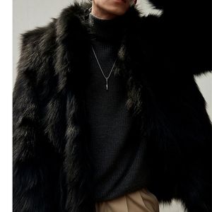 Homens de peles f￺x de peles masculinas reais homens naturais de raccoon casaco de peles masculina jaqueta de inverno quente stand colar colar de qualquer tamanho 220905
