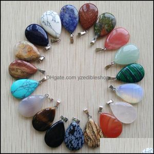 Charms Assorted Mixed Flat Water Drop Shape Charms Teardrop Crystal Pendants For Necklace Accessories Jewelry Making Del Dhseller2010 Dhqjm