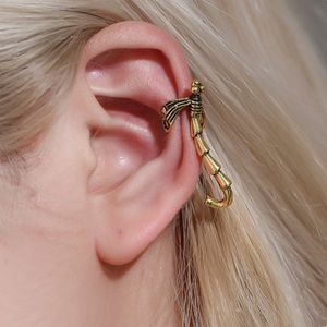 S3191 Vintage Goth Dragonfly Earclip Without Piercing Ear Cuff For Women Single Piece Ear Clip