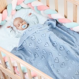 Baby deken gebreide pasgeboren bebes kinderwagen beddengoed quilts katoen peuter kinderen swaddling wrap infantil unisex dekens