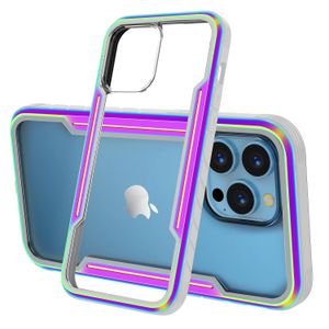 2022 Premium Telefon Kılıfları Alüminyum Alaşım Metal Çerçeve Koruyucu Kapak Şeffaf TPU PC Apple iPhone 14 Pro Max Serisi için Geri Kılıf