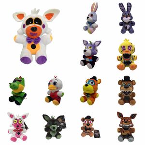 Giocattoli di peluche da 18 cm Five Nights At Freddy FNAF Dolls Farciti d'oro Fazbear Mangle Foxy Bear Bonnie Animal