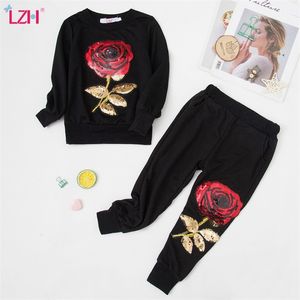 Conjuntos de roupas LZH Girls Cloths Sets Autumn Toddler Girls Roushs Roupet Kids TRAPITH para meninas trajes de crianças pequenas Crianças 3 4 6 7 Ano 220905