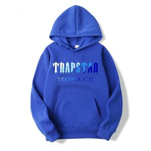 Herrhuvtröjor tröjor Trapstar Tracksuit varumärke Tryckt sportkläder Män 18 färger varma två stycken Set Loose Hoodie Sweatshirt Pants Set Hoodie Jogging 220905