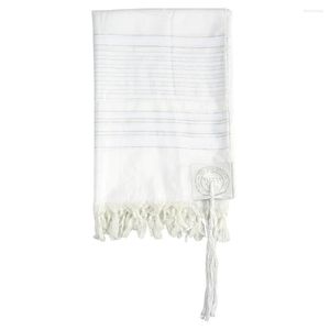 Lenços Judaica Israel Judaico Talit White Polyster Size Grande Shawl Tallit