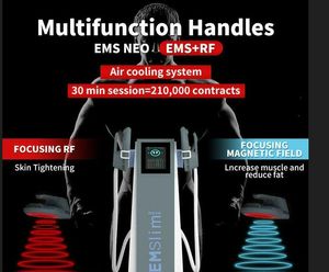 Original EMSLIM RF Machine Shaping EMS Muscle Stimulator Electromagnetic High Intensity Body and Arms Beauty Equipment 2 eller 4 Handtag kan fungera samtidigt