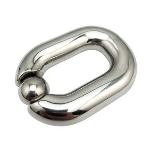 Articoli di bellezza Maschio Heavy Duty Sfera in acciaio inossidabile Scroto Barella metallo pene bondage Cock Ring Ritardo eiaculazione maschile nuovo giocattolo sexy U1JD