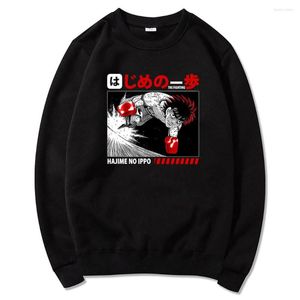 Herrtröjor anime hajime nr ippo boxning gym vinter män besättning nacke hoodie vår/höststoppar unisex sweatshirt harajuku sudaderas