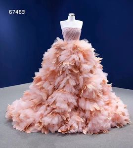 Special tillfälle klänningar prom party mantel organza lång söt klänning romantisk ljusrosa sm67463