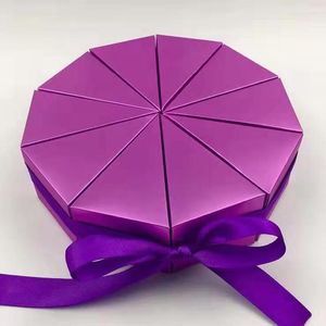 Confezione regalo 10 pezzi/piatto Custodia per zucchero nuziale Creativo romantico stile coreano Scatola per caramelle Torta triangolare Torta al cioccolato Confezione in cartone