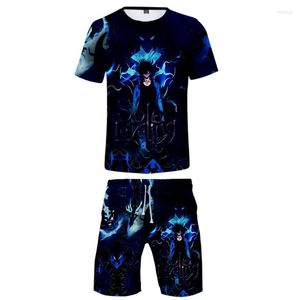 Herren-Trainingsanzüge, Herren-Manga-Solo-Leveling-Trainingsanzug, zweiteiliges Set, T-Shirt-Shorts, Unisex-Anzug, Damen und Herren, Harajuku, Streetwear, koreanischer Anime